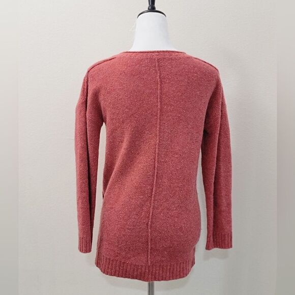 Wrap London Lambswool Blend V Neck Sweater Heathered Pullover Long Sleeve Size 2 - Picture 3 of 8